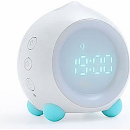 Proking Réveil numérique pour enfants Réveil intelligent silencieux Simulateur de lever du soleil Réveil LED blanc normal