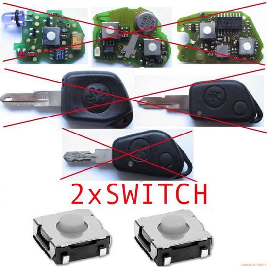Plip Coque / Boitier De Télécommande Pour Clé PEUGEOT 206 106 306 107 207 307 Switch Pile Cr2016 Energizer - Foto 9