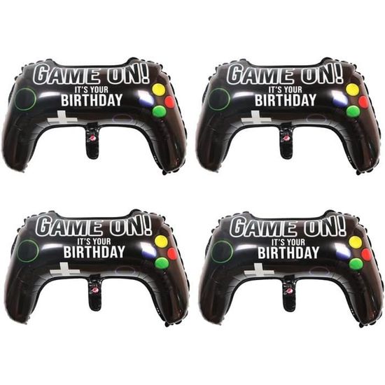 Lot de 6 ballons HADEEONG en aluminium pour manette de jeu vidéo, décorations de fête d'anniversaire Lot de 6 ballons HADEEONG en aluminium pour manette de jeu vidéo, décorations de fête d'anniversaire