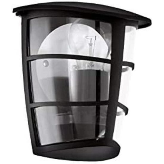 Applique Extérieure Lanterne Applique Murale Acier Inoxydable Argent IP44 1 Flamme Lanterne De