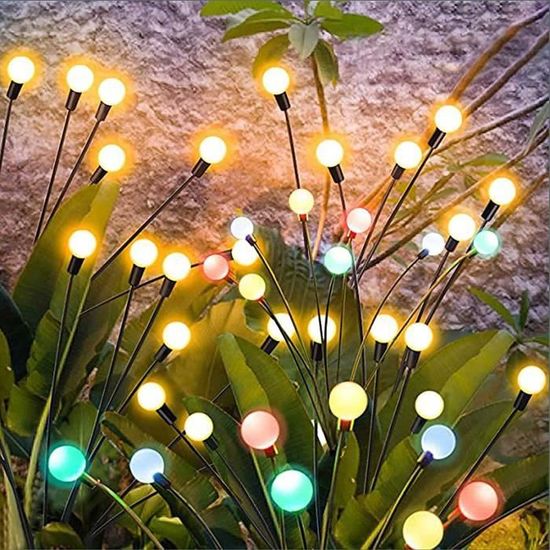 Lampes De Jardin,2PCS Lumières Solaires Lucioles 8 LED IP65 Étanche,Lampes Solaires D'Extérieur, Passage,Anniversaire,Décoration De Fête,Blanc Chaud | Leroy Merlin