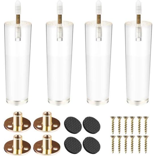 Pied De Meuble Design61 Lot De 4 Vis De Reglage 38 Mm Avec Vis De Reglage Galvanisee M8 X 100 Mm. - Bricolage