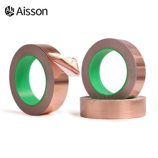 RUBAN ADHESIF ELECTRICITE,20mmRuban adhésif en cuivre conducteur Double face, 20 mètres