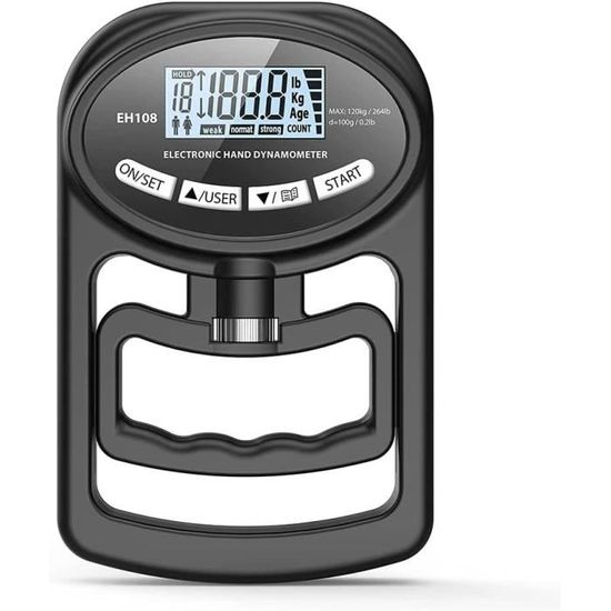 Dynamomètre Manuel Électronique Jinlaili - Mesure Force De Prise 0-120kg (264 Lbs) - Écran LCD, Recharge USB