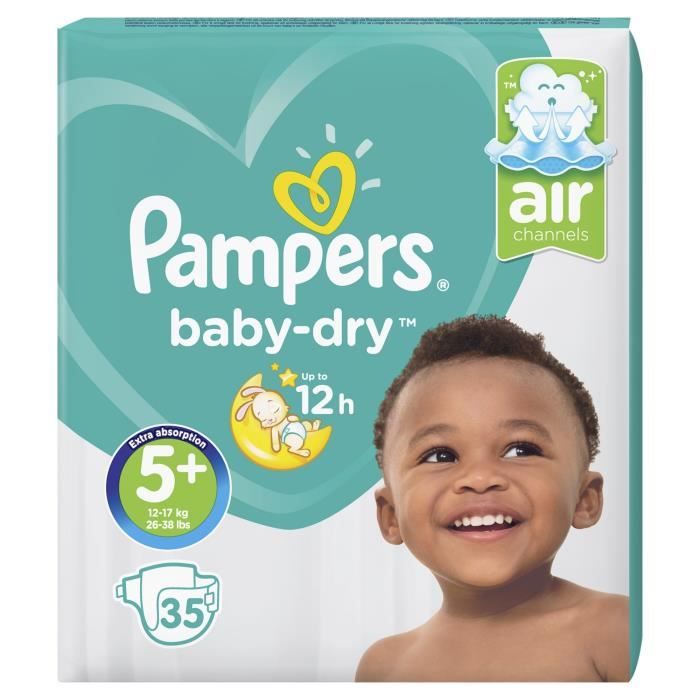 x100 couches pack 1 mois Pampers Baby Dry Taille 8