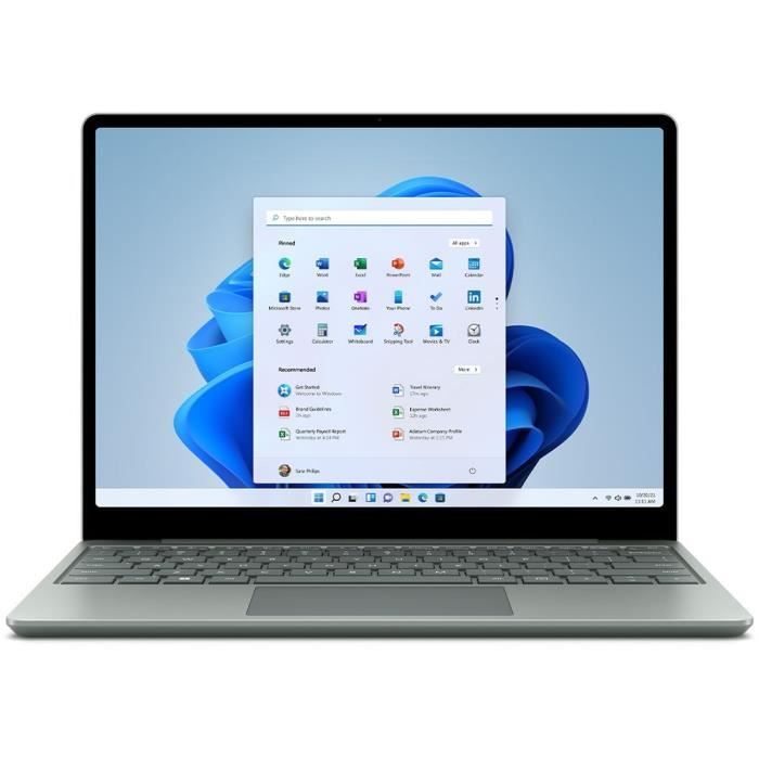 PC Portable – MICROSOFT – Surface Laptop Go 2 – 124 – Core i5 – RAM 8 Go – Stockage 256 Go – Windows 11 – AZERTY – Vert Sauge