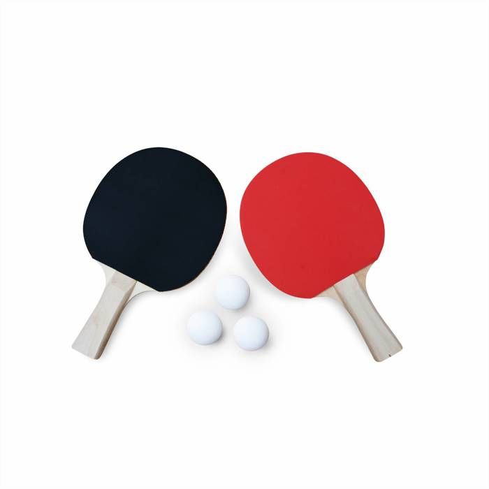 Lot de 2 raquettes et 3 balles pour table de ping pong, sport tennis de table, kit de ping pong