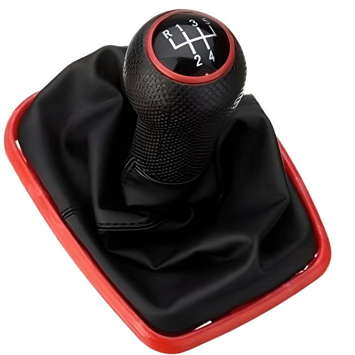 Pour Vw Golf 4 97-06 Bora 98-05 Pommeau Levier De Vitesse Soufflet + Cadre Rouge