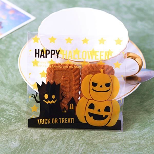 Sacs De Bonbons Au Biscuit Cellophane Auto-adhésifs Pour Le Régal D'Halloween