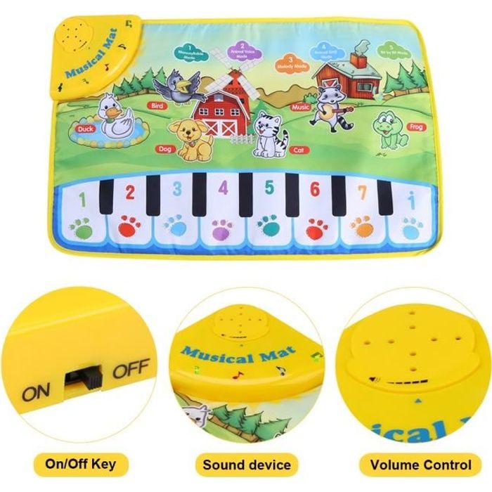 Tapis de musique pour bébé tapis de piano pour enfants cadeau musical pour enfants jouet éducatif-FAC