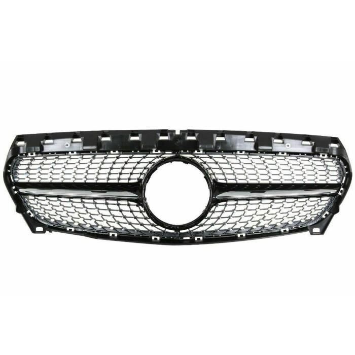CALANDRE DIAMANT NOIR ET CHROME MERCEDES CLA PHASE 2 C117 X117 W117 DE 02/2016 A 2019