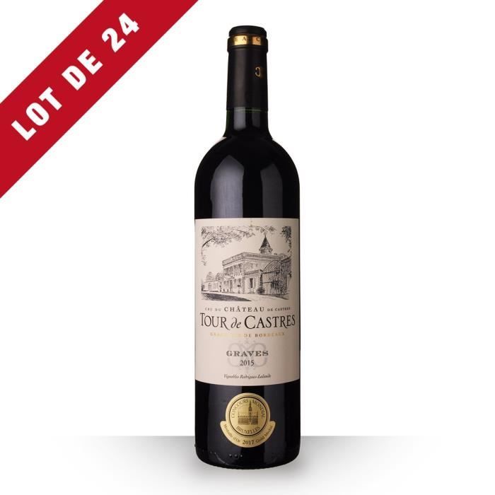 24x Château Tour de Castres 2015 AOC Graves - 24x75cl - Vin Rouge