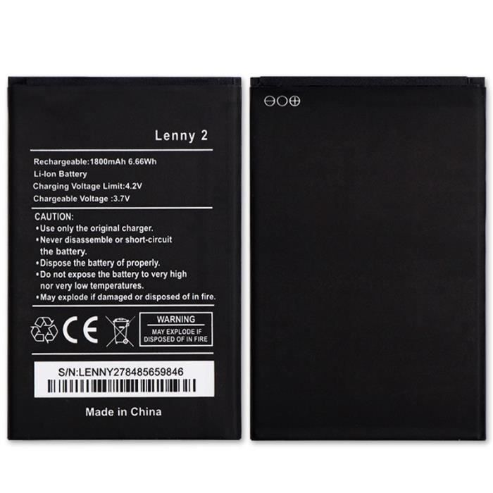 Mcdark 1800mAh Batterie Pour Wiko LENNY 2 Batterie de téléphone portable Batteries