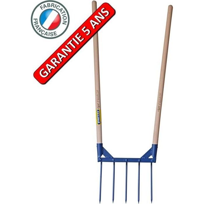 Aerogrif' 5 dents 2 manches 1,10 m, type Grelinette, outil de jardinage biologique