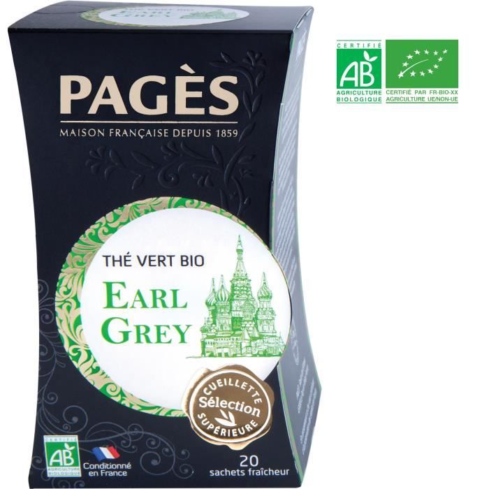 PAGES Thé Vert Earl Grey - Bio