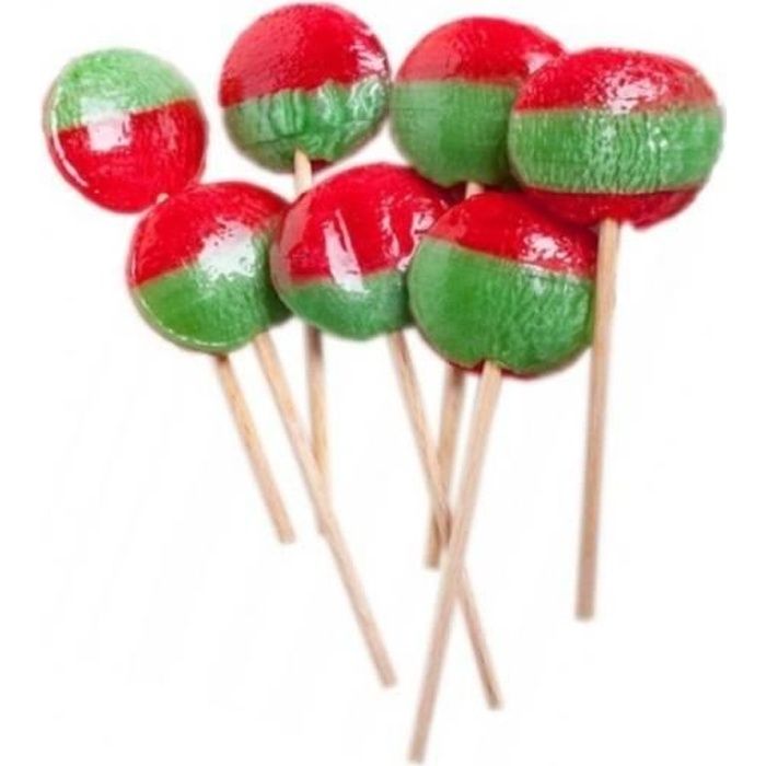 Sucettes Marseillaises Cerise chlorophylle. Présentoir de 120 pièces.