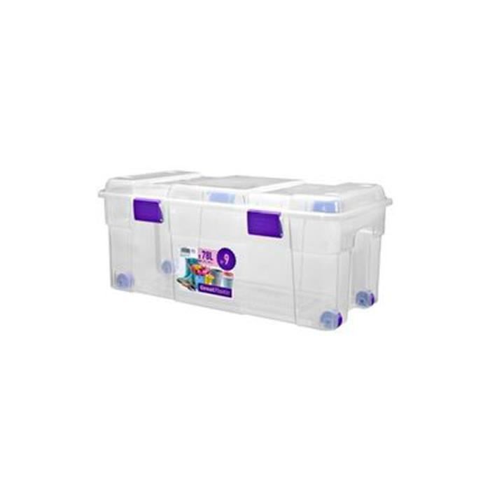 Great Plastique boîte de rangement 80 x 39,5 x 34 Natural 78 litres