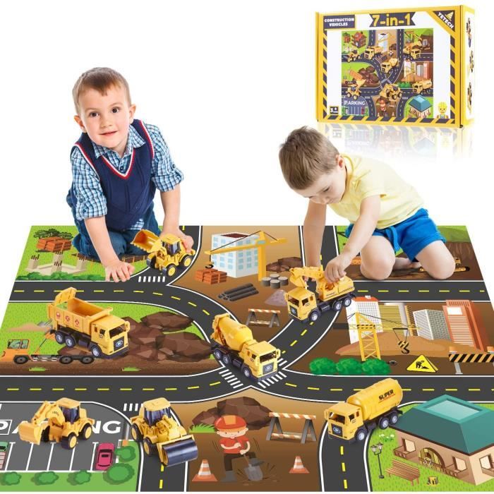 VEHICULE A CONSTRUIRE ENGIN TERRESTRE A CONSTRUIREYetech Véhicules de Construction pour Enfant,7 en 1 Vehicules de Chan370