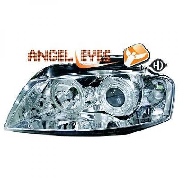 Set de deux phares principaux H7/H7 chrome AUDI A3 de 03 à 08