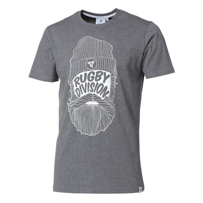 RUGBY DIVISION T-shirt col rond Barre - Homme - Gris Foncé