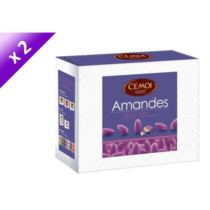 CEMOI Boîte Dragées Amandes violette 35 % - 375 g x2