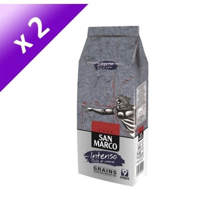 SAN MARCO Lot de 2 Cafés Intenso Grain - 500 g
