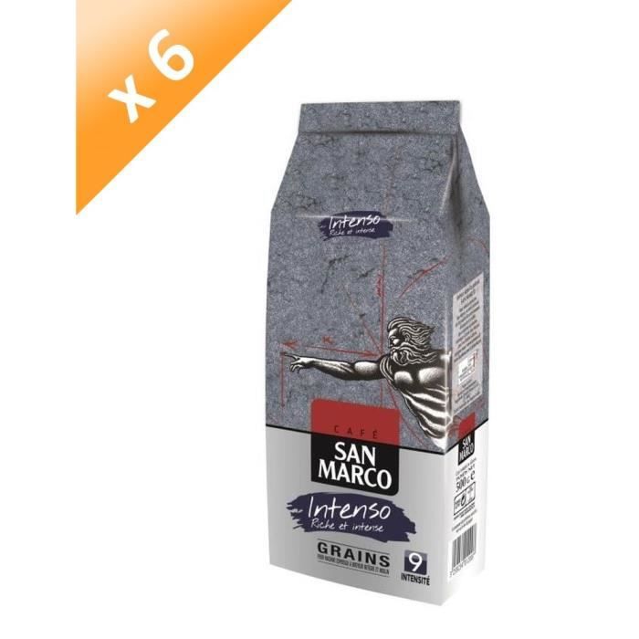 SAN MARCO Lot de 6 Cafés Intenso Grain - 500 g