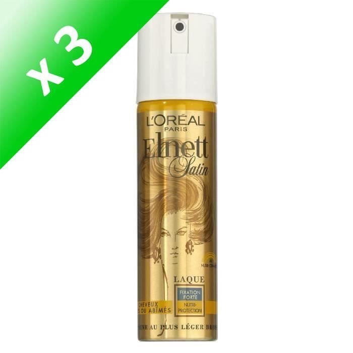 ELNETT Laque cheveux satains - 150 ml (Lot de 3)
