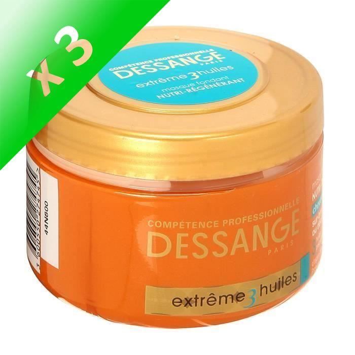DESSANGE Masque Prodige Huile Nutri Régénérant - 3 huiles - 250 ml (Lot de 3)