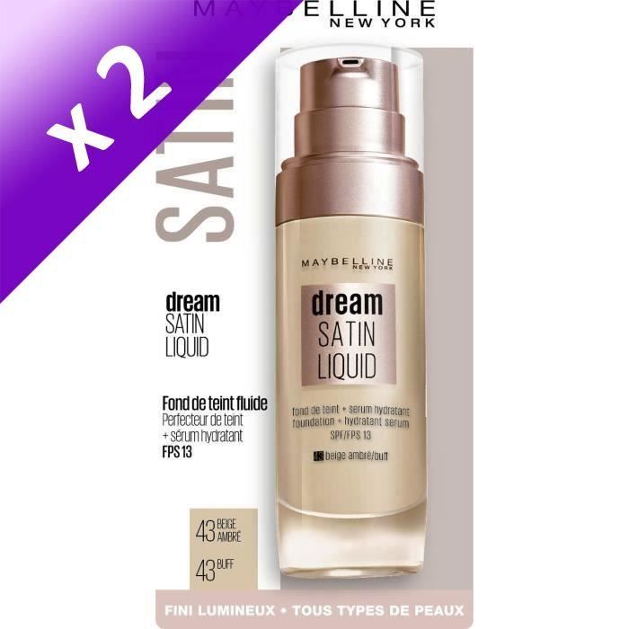 MAYBELLINE Fond de teint Dream Satin - 43 Beige Ambré (Lot de 2)