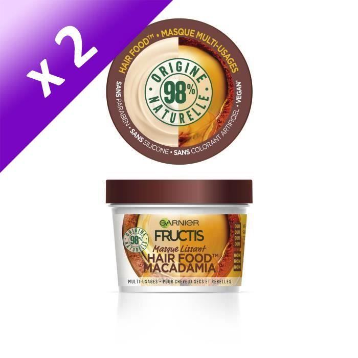 GARNIER Fructis Masque Lissant Hair Food Macadamia - 390 ml (Lot de 2)