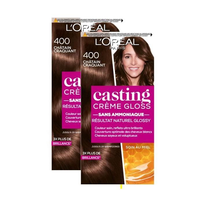 L'OREAL PARIS Casting Crème Gloss - Châtain N°400 (Lot de 2)
