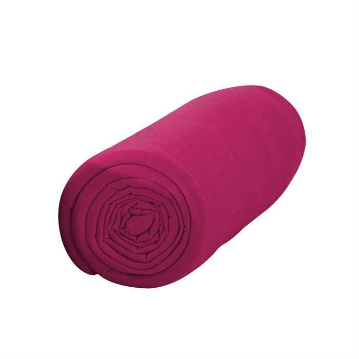TODAY Drap housse jersey 100% coton - 90x190 cm - Jus de myrtille (Lot de 3)