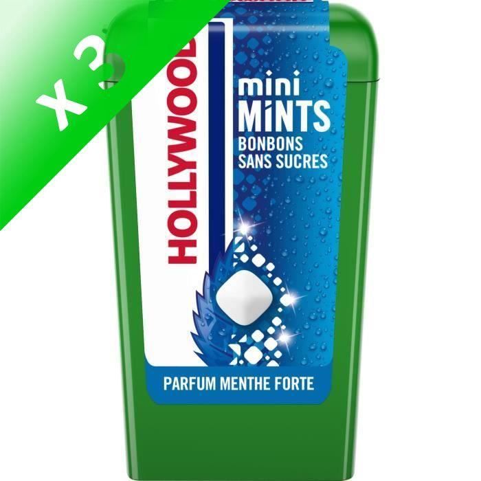 Hollywood Mini Mints Bonbons parfum Menthe Forte 12,5g (Lot de 3)