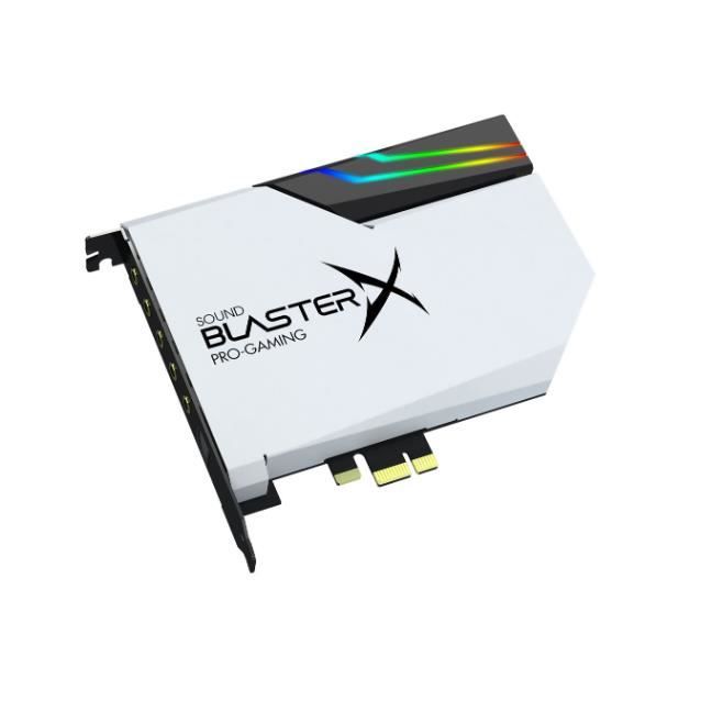 Creative Sound BlasterX AE-5 Pure Edition Carte son haute-résolution PCIe pour les jeux et DAC avec système d'éclairage RGB Aurora R