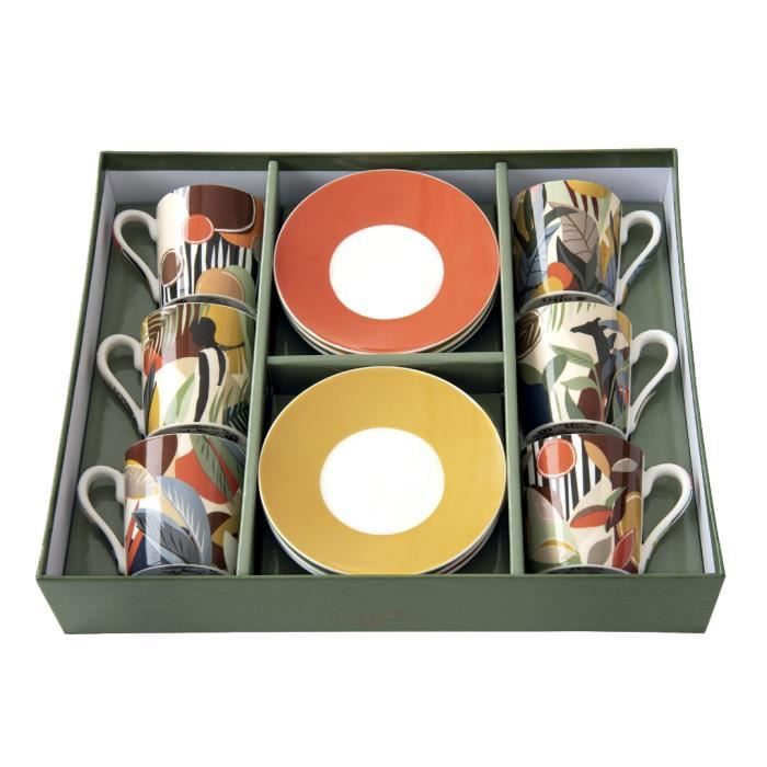 COFFRET 6 TASSES A CAFE EN PORCELAINE 100ML KILIMANJARO - EASYLIFE