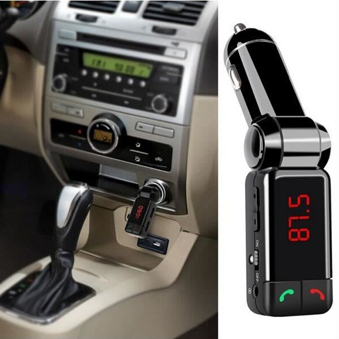 Bluetooth FM de voiture Transmetteur voiture lecteur MP3 avec affichage LED allume-cigare double USB et