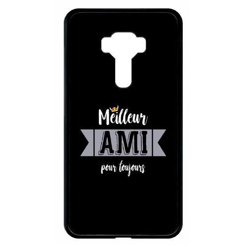 Coque pour smartphone Plastique bord Noir Asus Zenfone 3 ZE552KL MEILLEUR AMI POUR TOUJOURS FOND NOIR
