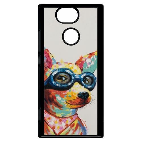 Coque sony xperia xa2 peinture chihuahua à lunette