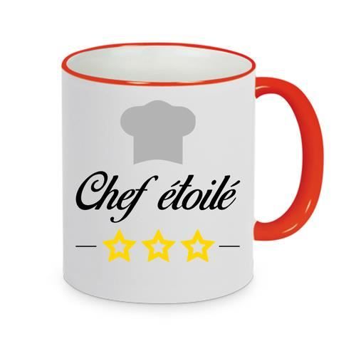mug - Céramique - Rouge LMK CHEF ETOILE