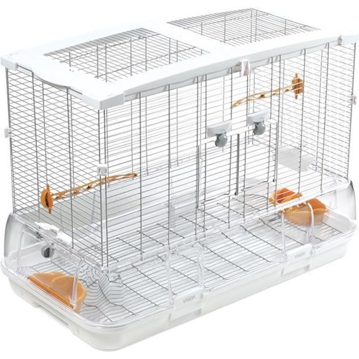 Cage Vision pour oiseaux de grande taille, modèle L01, standard, grillage étroit, 78 x 42 x 56 cm