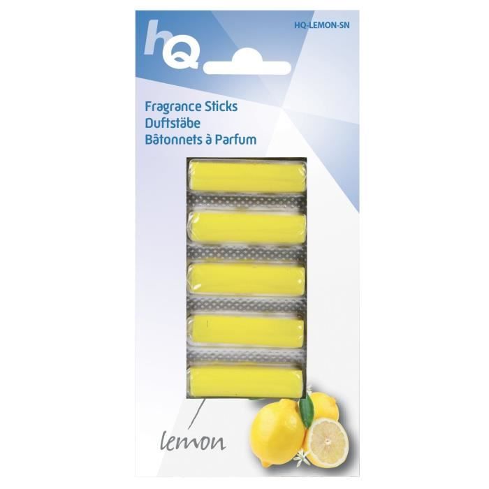 Lot de 5 Aspirateur Déodorant Citron Sticks Bâtonnets parfumés Désodorisant parfum Tige pour AEG Miele Philips Siemens, etc.
