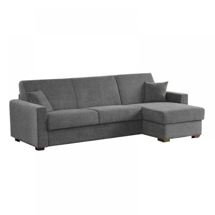 Canapé d'angle Gris Tissu Grand