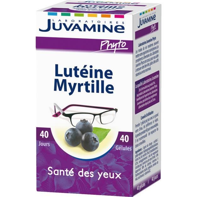 Juvamine Santé des Yeux Lutéine Myrtille 40 gélules