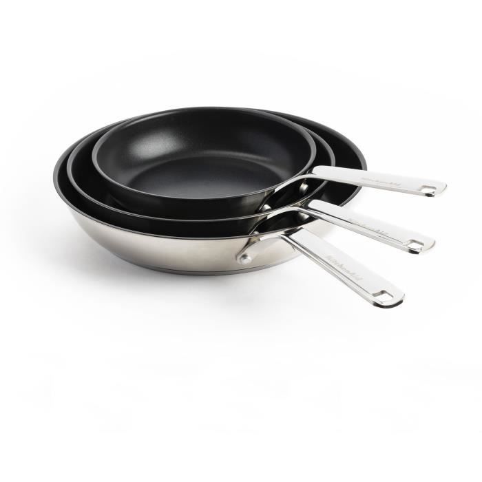 KitchenAid Classic Inox set de Poêles à frire 20+24+28cm