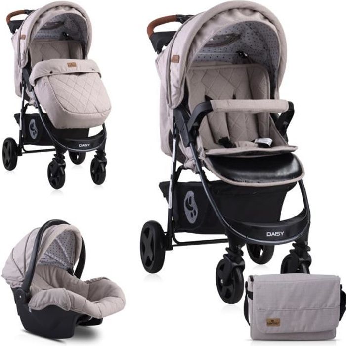 Poussette combinée duo 2 en 1 avec siège auto DAISY SET Lorelli beige