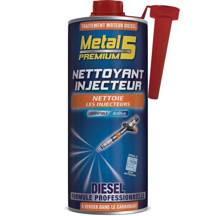 Nettoyant Injecteur Diesel – 1L – Metal 5 Premium – Traitement curatif alliant une combinaison d’Additifs Nettoyants/Anticorrosion/L