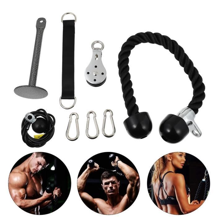 1 Ensemble portable Léger Poulie Câble Système pour femmes tapis de sol - tapis de gym - tapis de yoga fitness - musculation