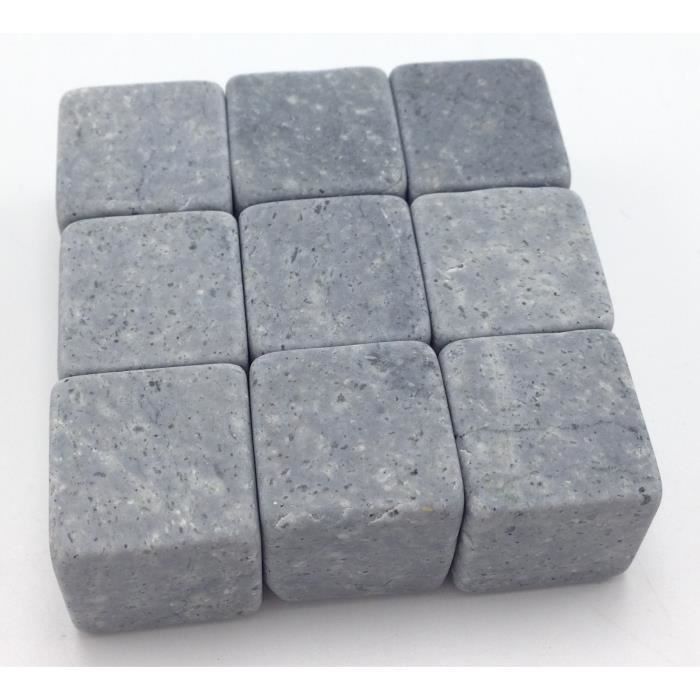 PRADEL EXCELLENCE Coffret 9 pierres a whisky rafraichissantes - Dimensions des pierres : 2 x 2 x 2 cm