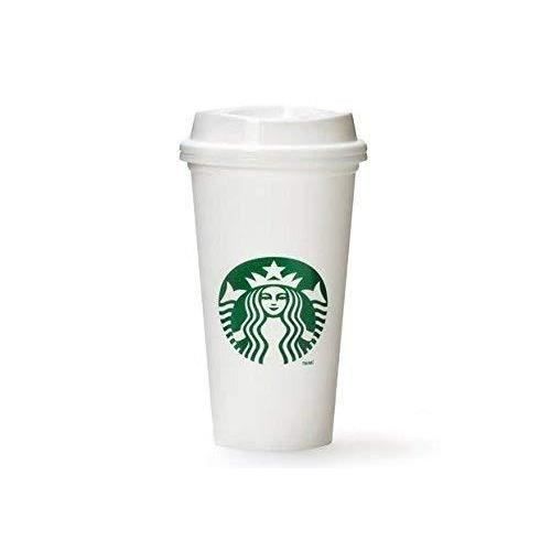 Starbucks White Reusable Travel Mug Cup 16oz 473ml
